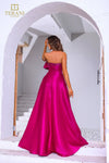 251E4051 Asymmetrical  A-line Magenta Shimmer Long Evening Dress