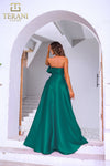 251E4051 Asymmetrical  A-line Magenta Shimmer Long Evening Dress