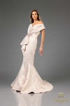 251E4201 Jacquard Asymmetrical Sleeveless Trumpet Dress