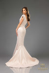 251E4201 Jacquard Asymmetrical Sleeveless Trumpet Dress