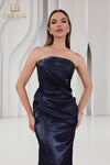 251E4231 Long Sheath Sleeveless Shimmer Dress