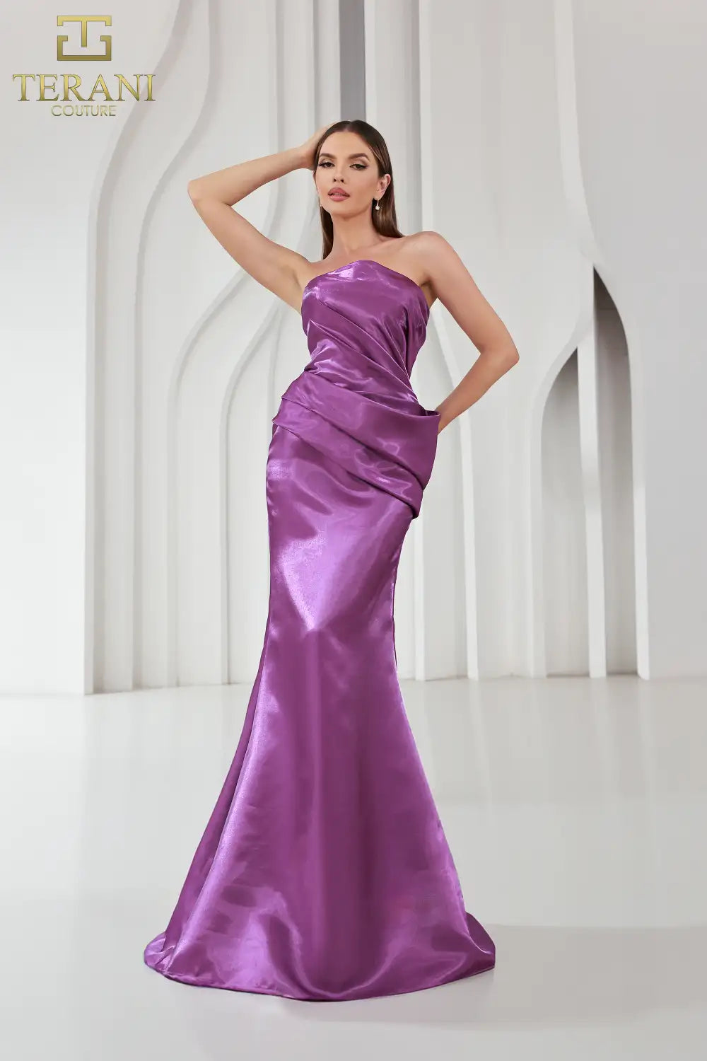 251E4231 Long Sheath Sleeveless Shimmer Dress