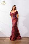 251E4253 Lava Jacuard Off-The-Shoulder Sleeveless Dress