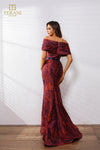 251E4253 Lava Jacuard Off-The-Shoulder Sleeveless Dress