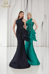 251E4265 Asymmetrical Sleeveless Trumpet Evening Dress