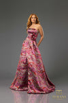 251E4269 Lava Jacuard Sleeveless High Slit Evening Ballgown