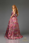 251E4269 Lava Jacuard Sleeveless High Slit Evening Ballgown