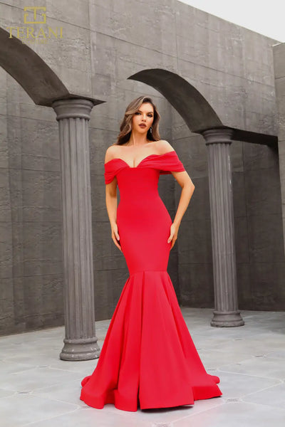251E4271 Off The Shoulder Trumpet Evening Dress