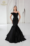 251E4272 Trumpet Mikado Asymmetrical Sleeveless Evening Dress