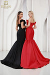 251E4272 Trumpet Mikado Asymmetrical Sleeveless Evening Dress