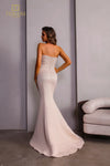 251E4276 Metallic Jacquard Trumpet Sleeveless Evening Dress