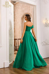 251E4283 Sleeveless Crepe Back Satin Long Sheath Evening Dress