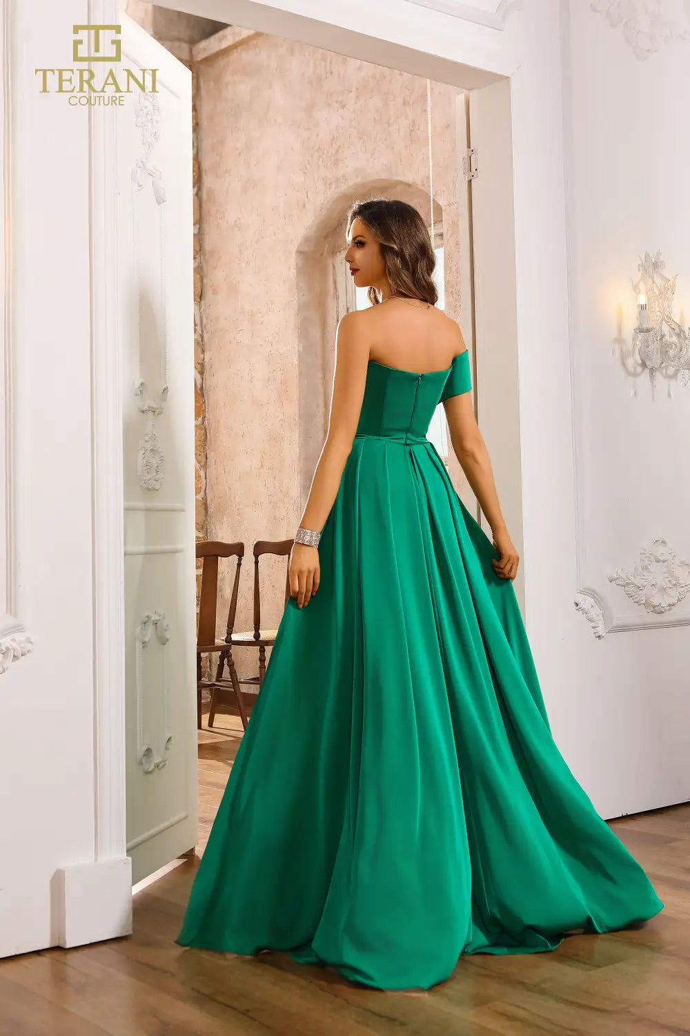 sheath formal dress LEO LIN - Yumei Striped Open Back Gown main image 0