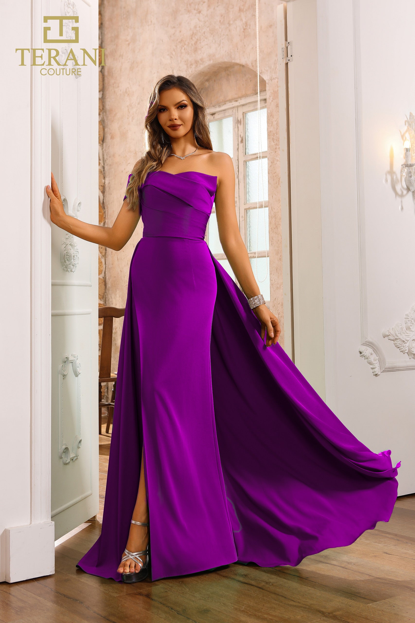 long satin evening dress Lady Black Tie - Sawyer Stretch Satin Evening Gown main image 1