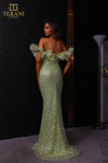 251E4330 Off The Shoulder Fit And Flare Evening Dress