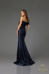251E4555 Fit and Flare Sleeveless Satin Evening Dress