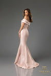 251E4565 Off-The-Shoulder Trumpet Sleeveless Mikado Evening Dress