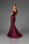 251E4565 Off-The-Shoulder Trumpet Sleeveless Mikado Evening Dress