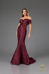 251E4565 Off-The-Shoulder Trumpet Sleeveless Mikado Evening Dress