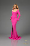 251E4571 A-Line Fit And Flare Long Sleeves Evening Dress