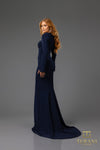 251E4571 A-Line Fit And Flare Long Sleeves Evening Dress