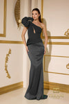 251E4578 Assyemtric Sleeveless Sheath Evening Dress