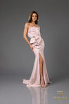 251E4631 Stretch Satin Sleeveless Fit And Flare Evening Dress