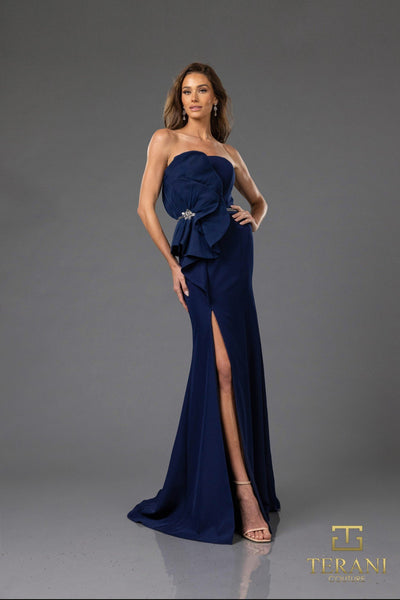 251E4631 Stretch Satin Sleeveless Fit And Flare Evening Dress