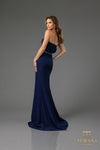 251E4631 Stretch Satin Sleeveless Fit And Flare Evening Dress