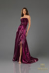 251E4637 Long Organza A-Line Sleeveless Evening Dress