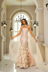 251GL4184 Sleeveless Stretch Mikado Trumpet Pageant Dress