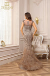 251GL4198 Trumpet Sleeveless Beaded Tulle Long Pageant Dress