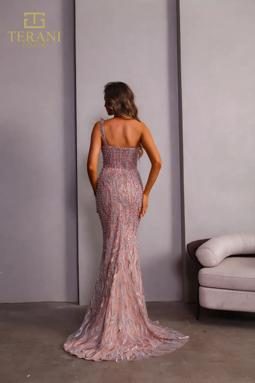 251GL4315 Assyemtric Sleeveless Rose Gold Trumpet Pageant Dress 251GL4315 Assyemtric Sleeveless Rose Gold Trumpet Pageant Dress