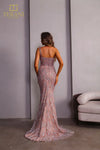 251GL4315 Asymmetrical Sleeveless Rose Gold Trumpet Pageant Dress