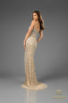 251GL4346 Sweetheart Tulle Silver Nude Sheath Pageant Dress