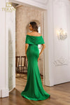 251M4260 Trumpet Off The Shoulder Long Evening Dress