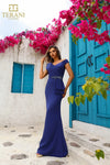 251M4440 Off The Shoulder Sheath Long Sleeveless Dress