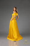 251M4441 Matte Satin A-line One Shoulder Long Dress