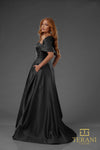 251M4441 Matte Satin A-line One Shoulder Long Dress