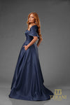 251M4441 Matte Satin A-line One Shoulder Long Dress
