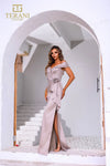 251M4445 Sheath Off The Shoulder Stretch Mikado Long Dress