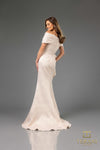 251M4448 Off The Shoulder Metallic Jacquard Long Trumpet Dress