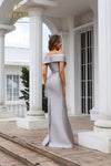 251M4452 Off The Shoulder Mikado Long Trumpet Dress