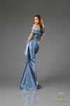 251M4452 Off The Shoulder Mikado Long Trumpet Dress