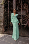 251M4572 V-neck Full Sleeves Long Sheath Dress