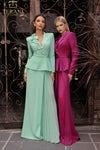 251M4572 V-neck Full Sleeves Long Sheath Dress