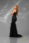 251P4002 Bodycon Strapless Embroidered Prom Dress