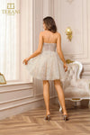 251P4043 A-line Strapless Ivory Short Prom Dress