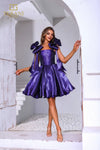 251P4047 Straight Neckline Short Ballgown Prom Dress