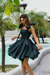 251P4047 Straight Neckline Short Ballgown Prom Dress